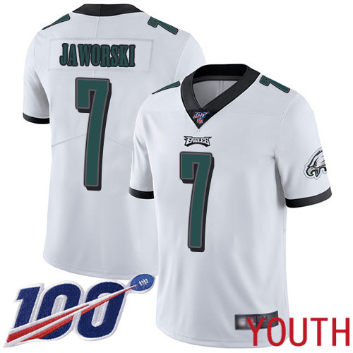 Youth Philadelphia Eagles 7 Ron Jaworski White Vapor Untouchable NFL Jersey Limited Player Season